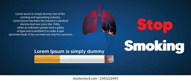 Smoking death and danger concept as a cigarette burning human lungs hot burning ash causing lung cancer and lethal health risks with 3D illustration elements.