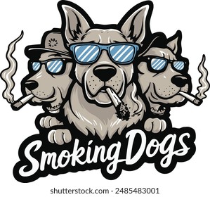 Smoking Dogs image vector design