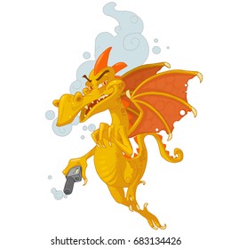 Smoking Dragon illustration vector