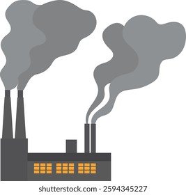 Smoking factory. Air pollution illustration