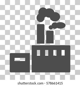 Smoking Factory icon. Vector illustration style is flat iconic symbol, gray color, transparent background. Designed for web and software interfaces.
