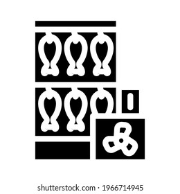 smoking fish glyph icon vector. smoking fish sign. isolated contour symbol black illustration
