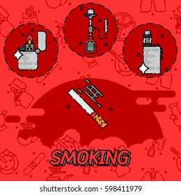 Smoking flat concept icons