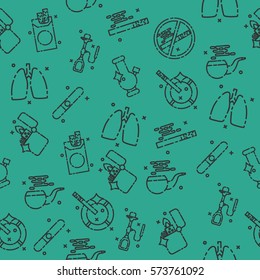 Smoking flat icons pattern