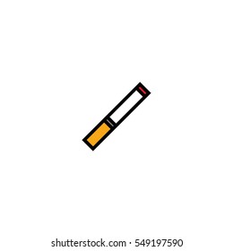 Smoking flat line icon. Cigarette icon