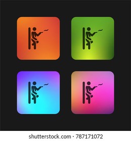 Smoking four color gradient app icon design