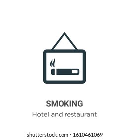 Smoking glyph icon vector on white background. Flat vector smoking icon symbol sign from modern hotel collection for mobile concept and web apps design.
