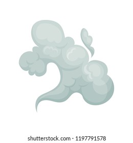 Smoking gray fog cloud vector Illustration on a white background