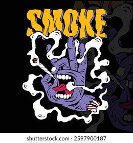 smoking hand illustration artwork vector