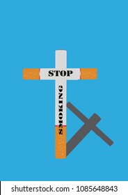 smoking harm, smoking kills, smoking vector drawing