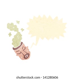 caricatura sobre la cabeza de fumar