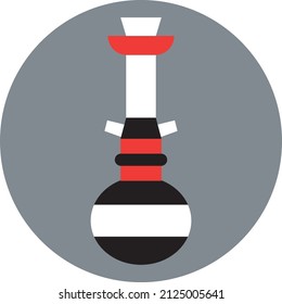 Hookah fumadora, ilustración, vector sobre un fondo blanco.