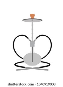 Smoking hookah on a white background