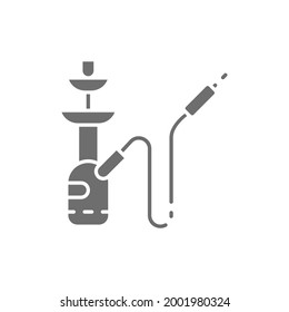Smoking hookah, tobacco gray icon. Isolated on white background