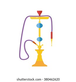 Smoking hookah vector icon isolated on white background. Arabic flat style tobacco tools icons.