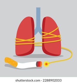 Smoking hurts the lungs, Vector illustration design concept