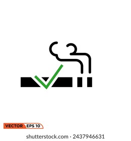Raucher-Symbol-Design-Vektor-Grafik der Vorlage, des Zeichens und des Symbols