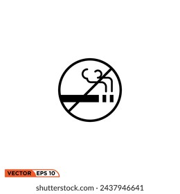Diseño de icono de fumar vector gráfico de plantilla, signo y símbolo
