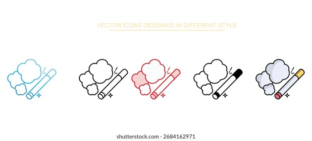Design de ícone de fumaça com ilustração de estoque de fundo branco