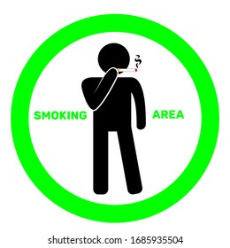 Ilustración vectorial gráfico de la zona de fumadores, bueno para oficina, centro comercial, hospital, etc.