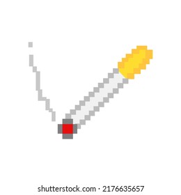 Smoking icon. Isolated pixel style on white background. vector