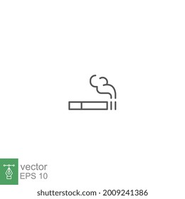 smoking icon line style. Cigarette for smoke area ban logo. tobacco and cigar is allowed zone warning. Vector illustration. design on white background. EPS 10