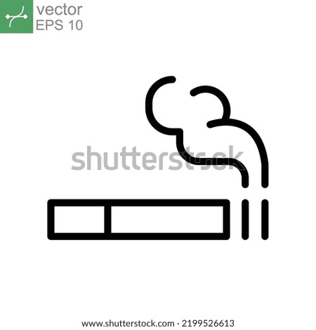 smoking icon line style. Cigarette for smoke area ban logo. tobacco and cigar is allowed zone warning. Vector illustration. design on white background. EPS 10