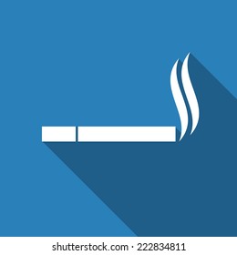 icono de fumar con sombra larga