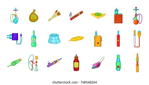 Smoking icon set. Cartoon set of smoking vector icons for your web design isolated on white background
