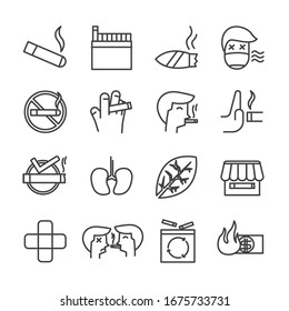 smoking icon set vector illustration