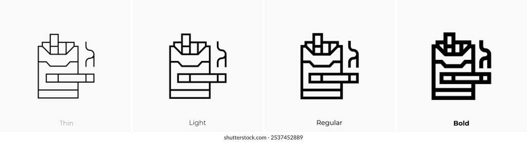 smoking icon. Thin, Light Regular And Bold style design isolated on white background