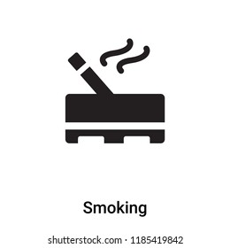 Smoking icon vector isolated on white background, logo concept of Smoking sign on transparent background, filled black symbol