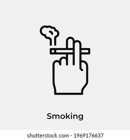 smoking icon vector. Linear style sign for mobile concept and web design. smoking symbol illustration. Pixel vector graphics - Vector.