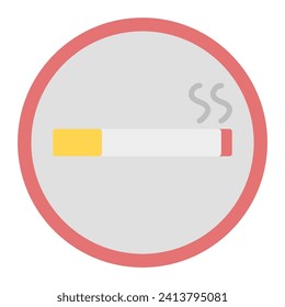 smoking icon vector or logo illustration flat color style 