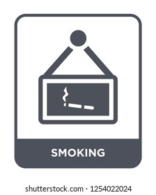 smoking icon vector on white background, smoking trendy filled icons from Hotel and restaurant collection, smoking simple element illustration