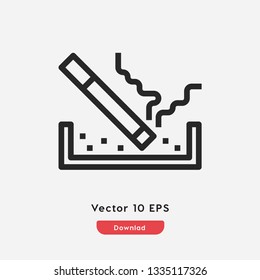 Smoking icon vector. Smoking symbol. Linear style sign for mobile concept and web design. Smoking symbol illustration. Pixel vector graphics - Vector.