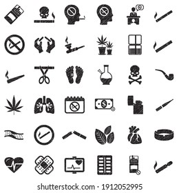 Raucher-Symbole. Black Scribble Design. Vektorgrafik.
