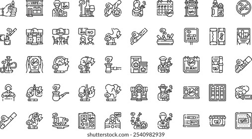 Smoking icons High-Quality Vector Icons Collection with Editable Stroke. Ideal for Professional and Creative Projects.