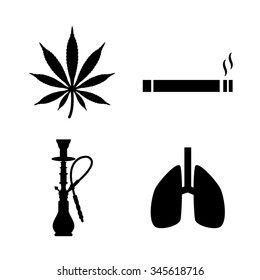 Smoking icons, set