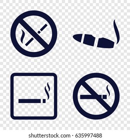 Smoking icons set. set of 4 smoking filled icons such as