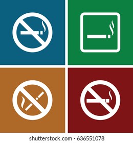 Smoking icons set. set of 4 smoking filled icons such as