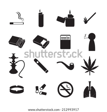 Smoking icons set