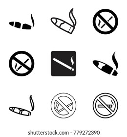 Smoking icons. set of 9 editable filled and outline smoking icons such as