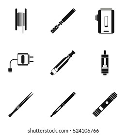 Smoking icons set. Simple illustration of 9 smoking vector icons for web