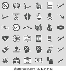Iconos para fumar. Diseño de pegatinas. Ilustración vectorial.