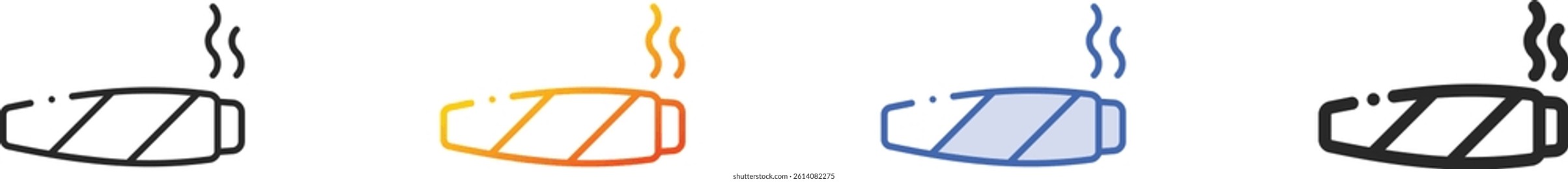 smoking icon.Thin Linear, Gradient, Blue Stroke and bold Style Design Isolated On White Background