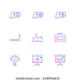 smoking  idea  chart  graph  percentage  navigation  share  money   id card  naviagation  breifcase  icon vector design  flat  collection style creative  icons