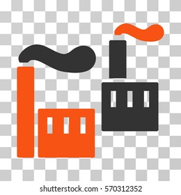 Smoking Industry icon. Vector illustration style is flat iconic bicolor symbol, orange and gray colors, transparent background. Designed for web and software interfaces.