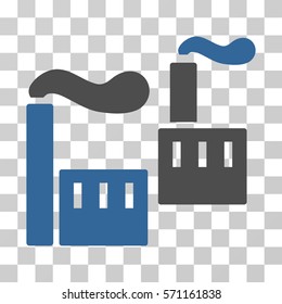 Smoking Industry icon. Vector illustration style is flat iconic bicolor symbol, cobalt and gray colors, transparent background. Designed for web and software interfaces.
