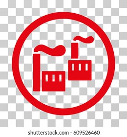 Smoking Industry icon. Vector illustration style is flat iconic symbol, red color, transparent background. Designed for web and software interfaces.
